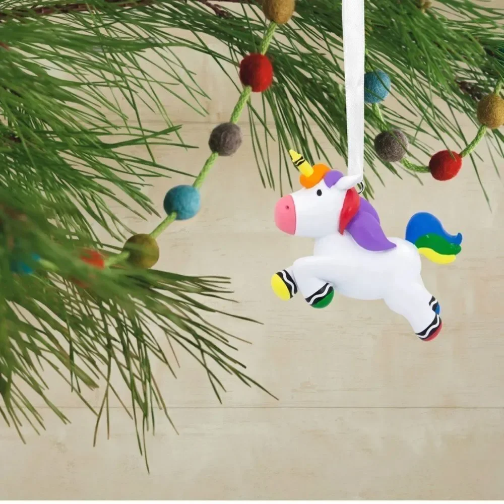 Hallmark crayola hanging unicorn nib nwt ornament fob charm bold colors